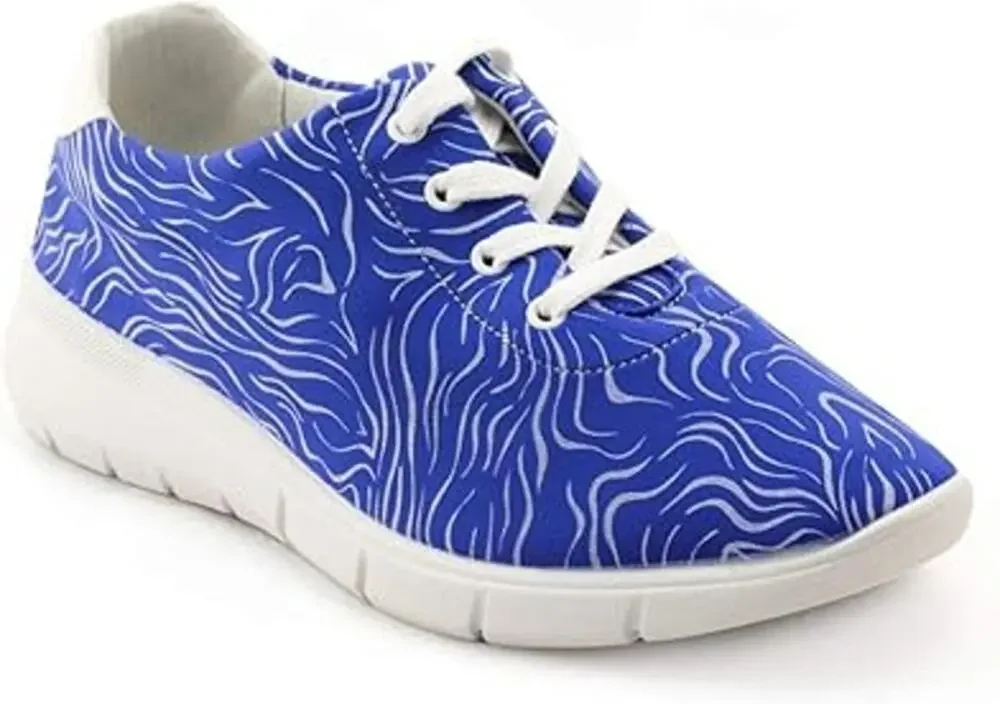 ARCOPEDICO L76 F91 Ly Ux029 Blue Tn White Printed Lace-Up Sneakers 37 US6.5 NIB